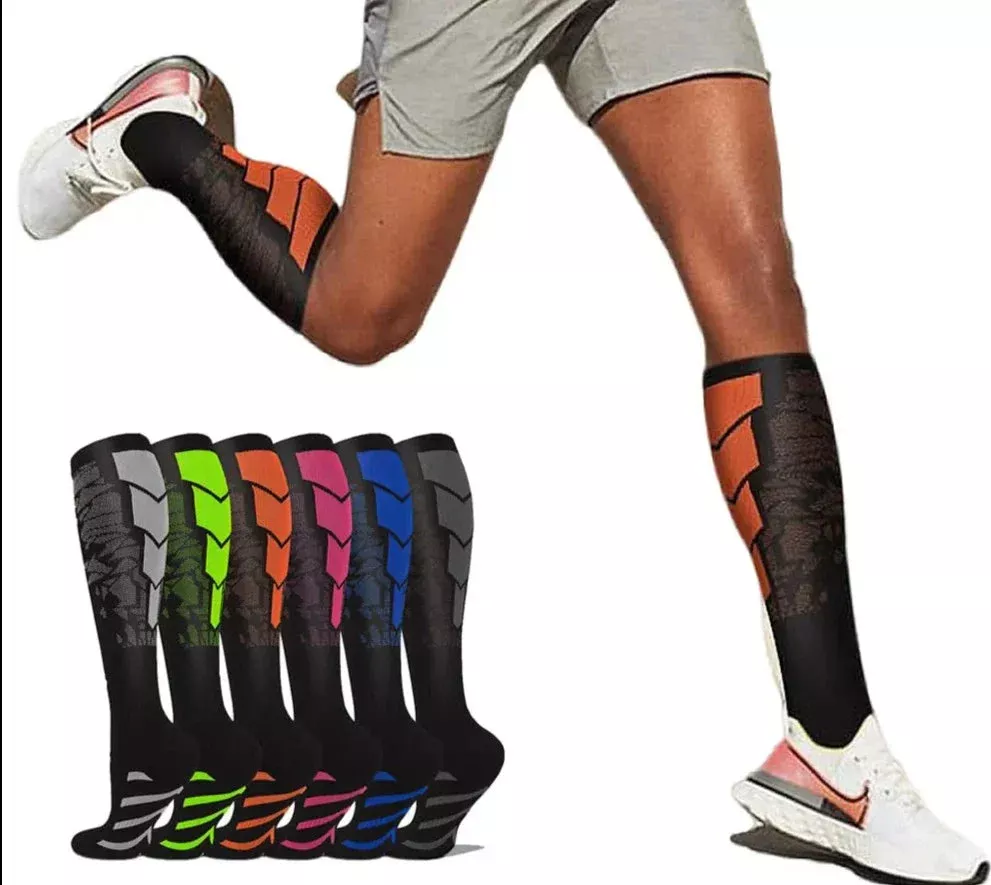 1 Pair Sports Compression Socks for Women and Men Light Gray