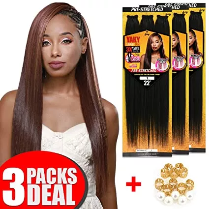 [3 PACKS DEAL] Royal Zury Synthetic 3X Value Pack Pre-Stretched 22″ Cr