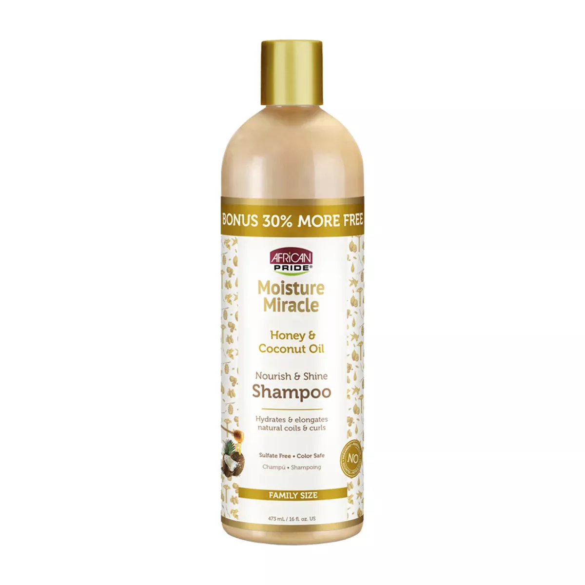 African Pride Moisture Miracle Honey & Coconut Oil Shampoo – 16 oz