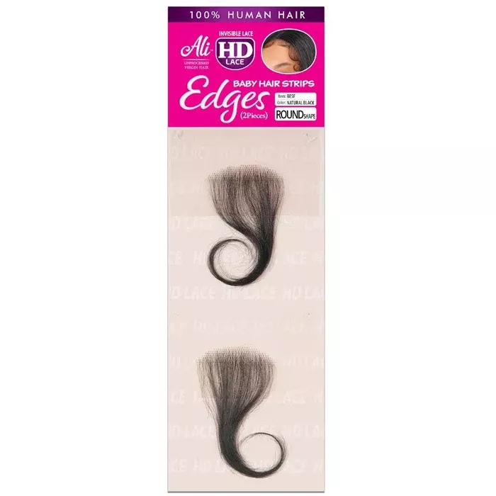 Ali 100% Human Hair HD Lace Baby Hair Strips Edges (2 pieces) – ROUND