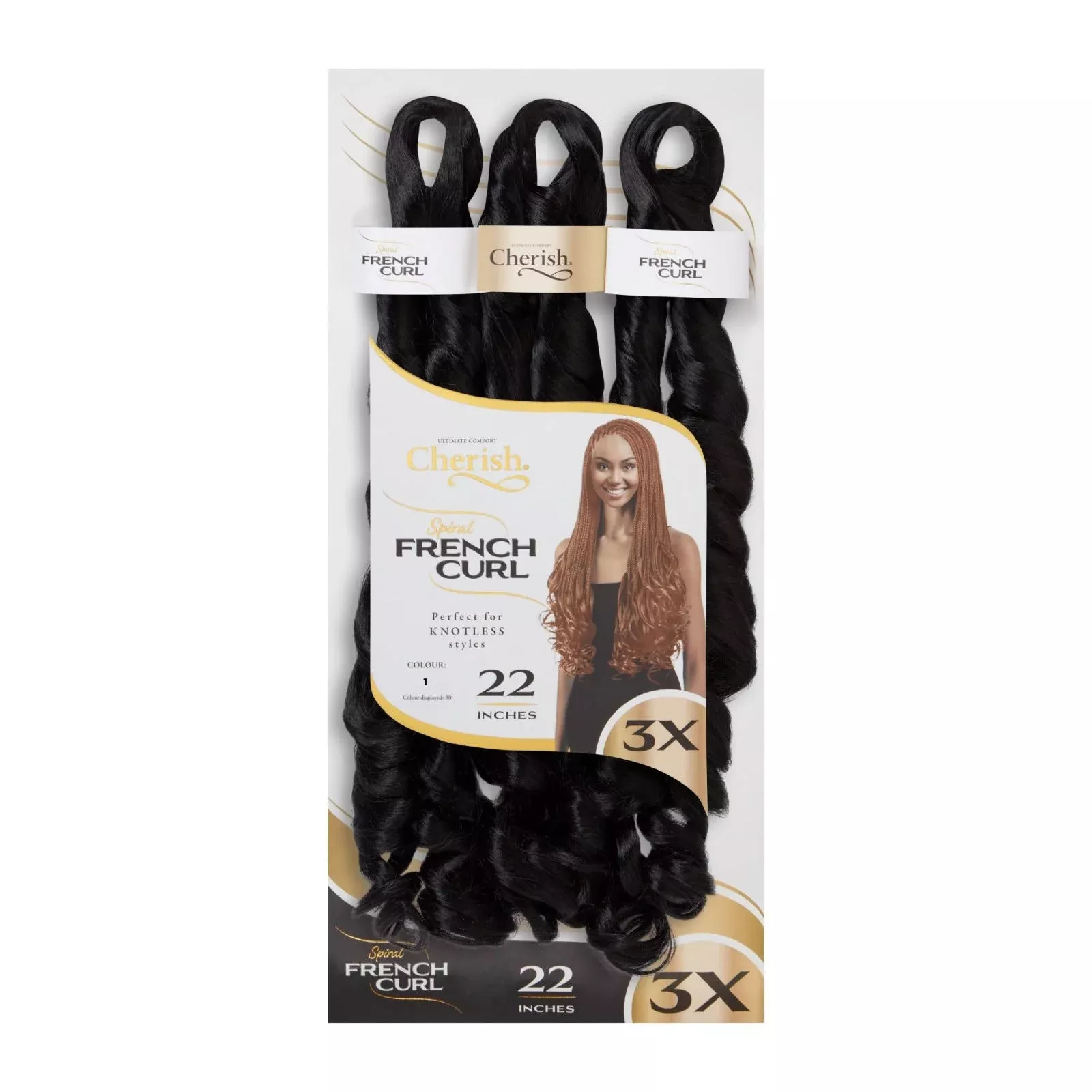Cherish Spiral French Curl Braid Pre Stretched 3X 22 Inch