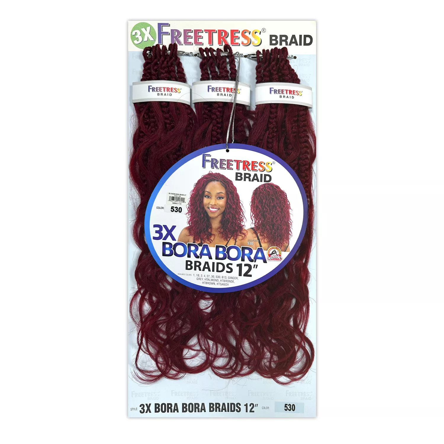 FreeTress Crochet Braids 3X Bora Bora Braids 12"