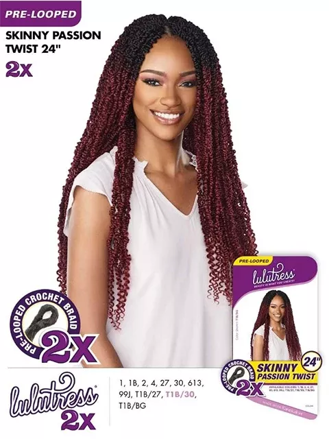 [MULTI PACK DEAL] Sensationnel Lulutress 2X SKINNY PASSION TWIST Crochet Braid 24