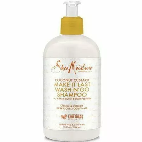 Shea Moisture Coconut Custard Make It Last Wash N’Go Shampoo 13oz