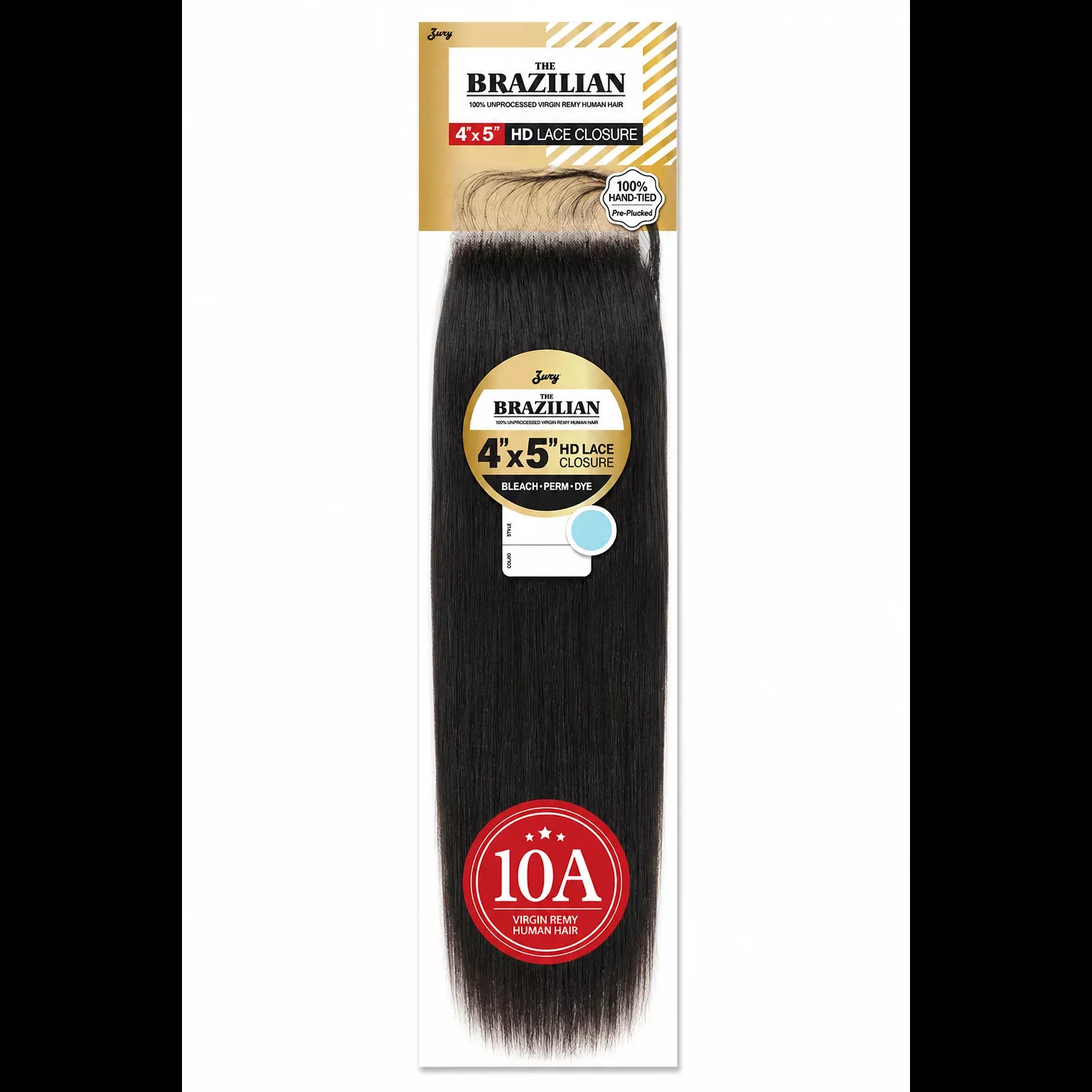 Zury The Brazilian 10A 100% Unprocessed Human Hair 4X5 Closure Straight