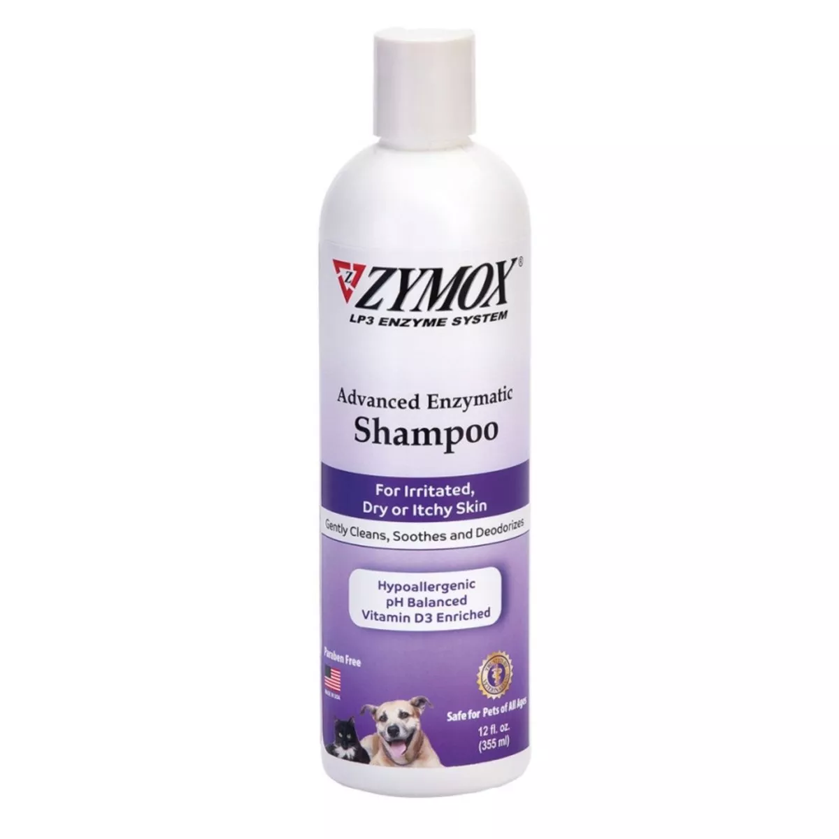 Zymox Advanced Enzymatic Pet Shampoo for Dry or Itchy Skin 12 oz